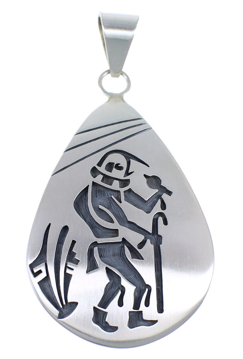 Hopi George Phillips Prayer Sticks Kachina Figure Silver Pendant EX53851